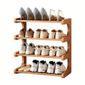 4-Tier Stackable Wooden Shoe Rack – Space-Saving Home Organizer