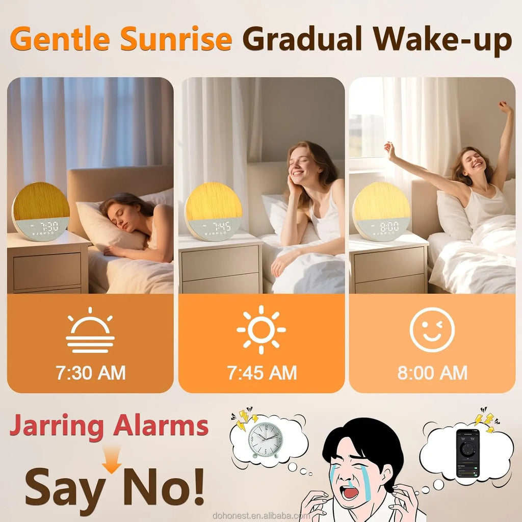 Sunrise Alarm Clock & Sleep Sound Machine – Gradual Wake-Up Light for Natural Sleep